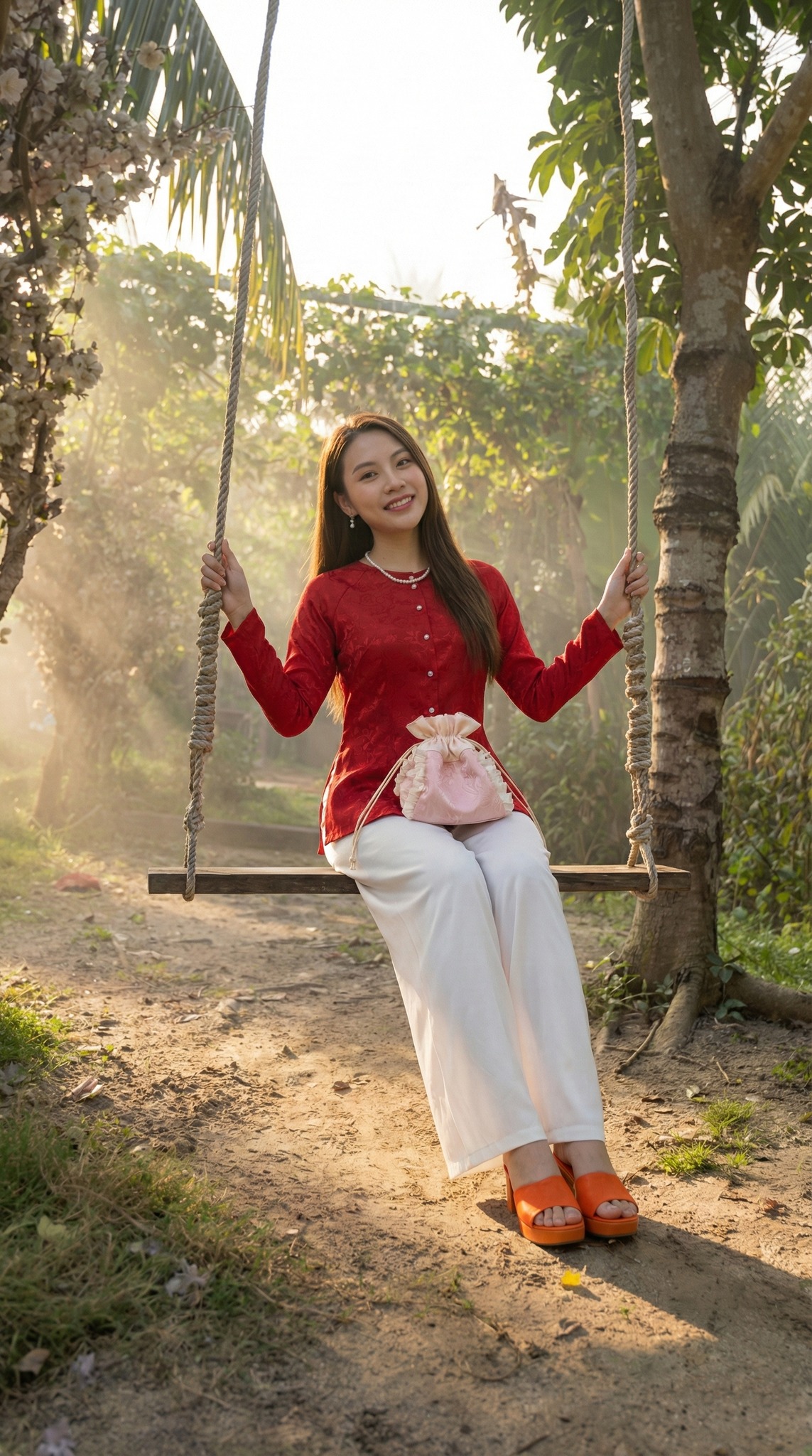 Xích đu tuổi thơ tại vườn hoa