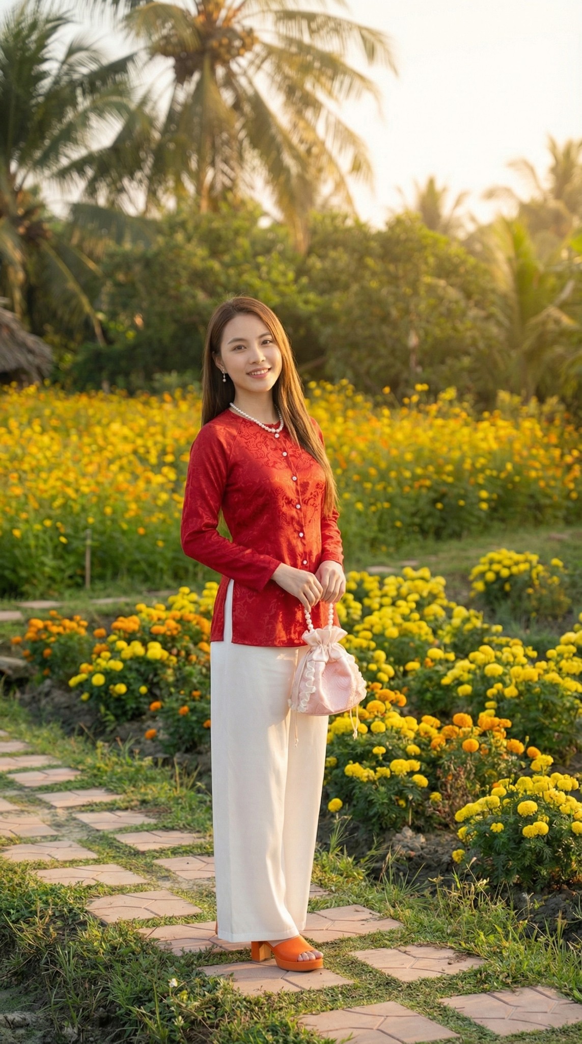 Vườn hoa cúc vàng tại Tiền Giang