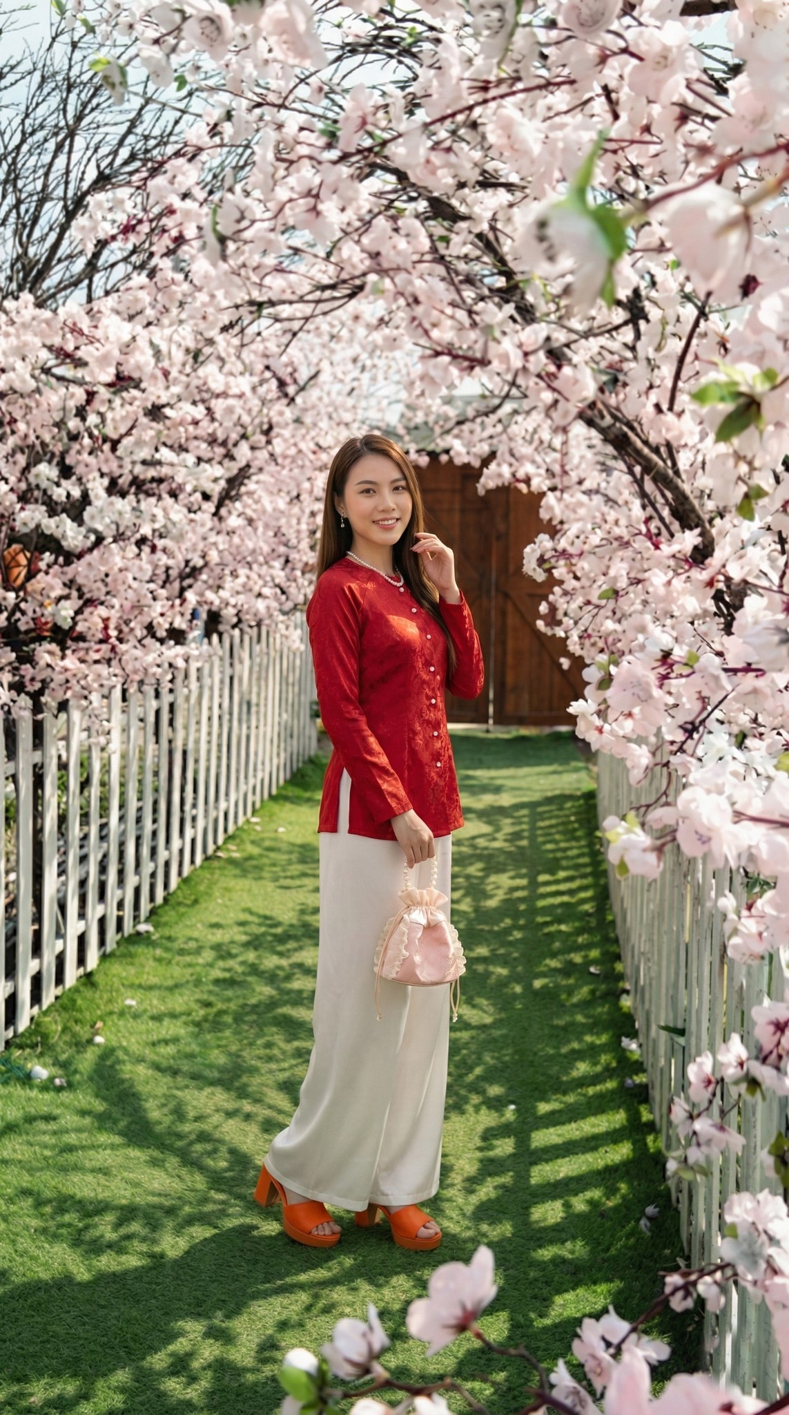 Đường hầm hoa anh đào giả lập