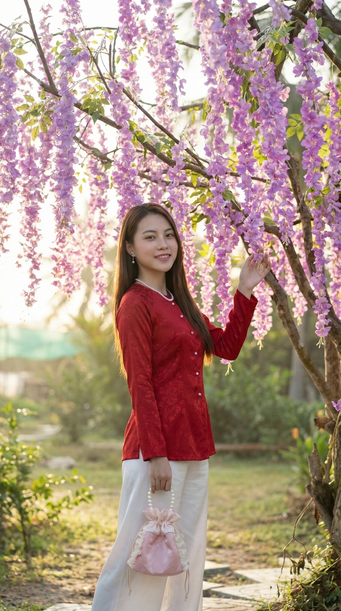Hoa tử đằng tím rủ bóng