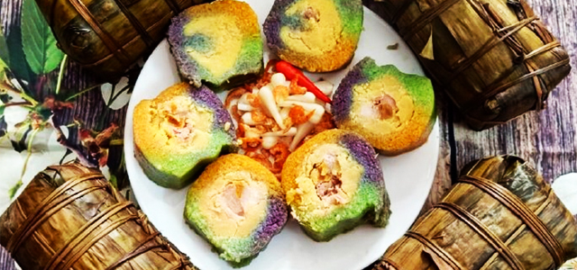 Bánh tét lá cẩm