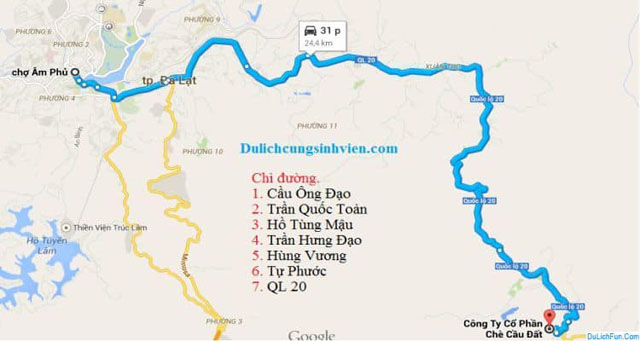 Cách đi Đồi Chè Cầu Đất