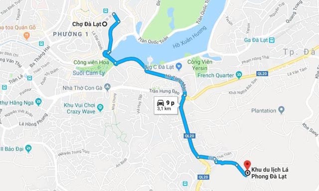 Cách đi đến Rừng lá phong