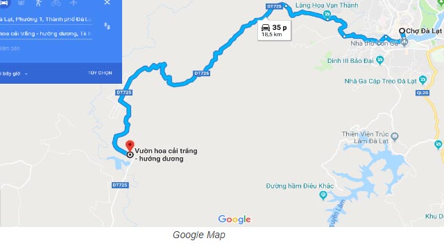 Cách đi đến Vườn Hoa Đà Lạt