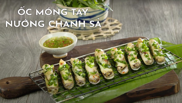 Cách làm ốc móng tay nướng chanh sả