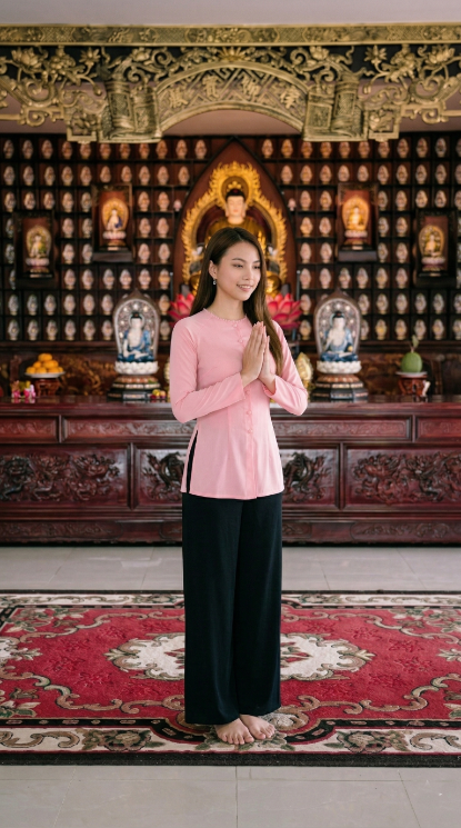 Ban thờ Phật lộng lẫy bên trong chánh điện chùa Hang