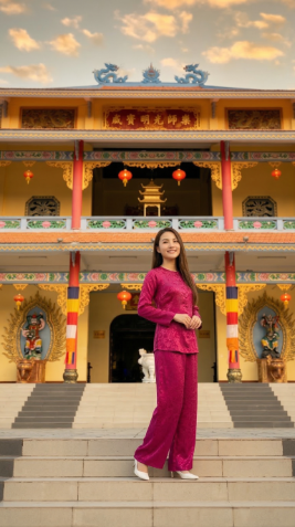 Chùa Huỳnh Đạo An Giang với chánh điện uy nghi