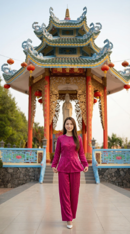 Lầu các kiến trúc mái ngói uốn cong