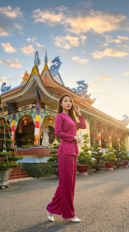 Kiến trúc mái ngói chùa huỳnh đạo châu đốc