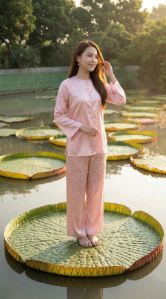 Đứng trên lá sen khổng lồ tại Đồng Tháp