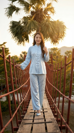 Chiếc cầu treo gỗ mộc mạc mang nét miền Tây