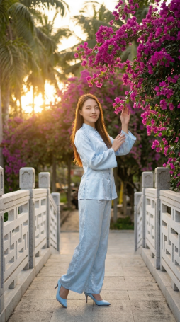 Cầu đá trắng tinh khôi tại Chùa Lầu