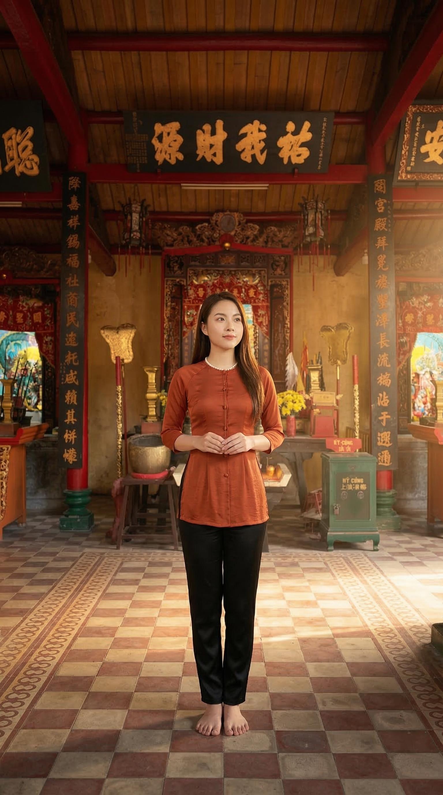Trang nghiêm giữa chánh điện Chùa Ông Bắc An Giang