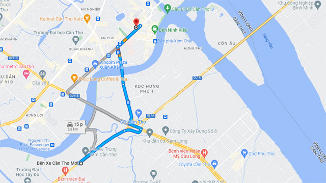 Đường đi chùa Phật Học Cần Thơ