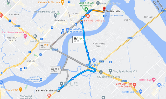 Đường đi Bến Ninh Kiều
