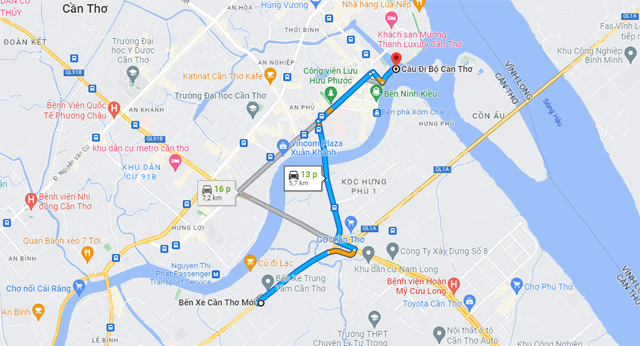 Đường đi cầu tình yêu Cần Thơ