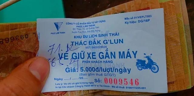 Giá vé Thác Đắk G'Lun
