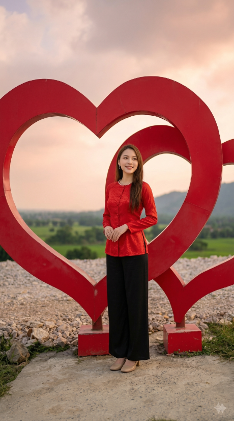 Tiểu cảnh trái tim tại Hồ Tà Pạ