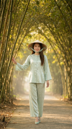 Con đường tre xanh ngắt tại Gáo Giồng