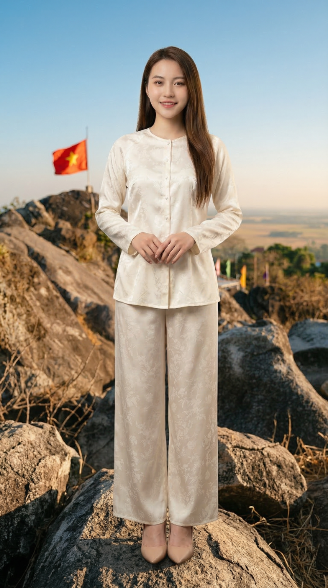 Chụp ảnh trên đỉnh đồi Tức Dụp