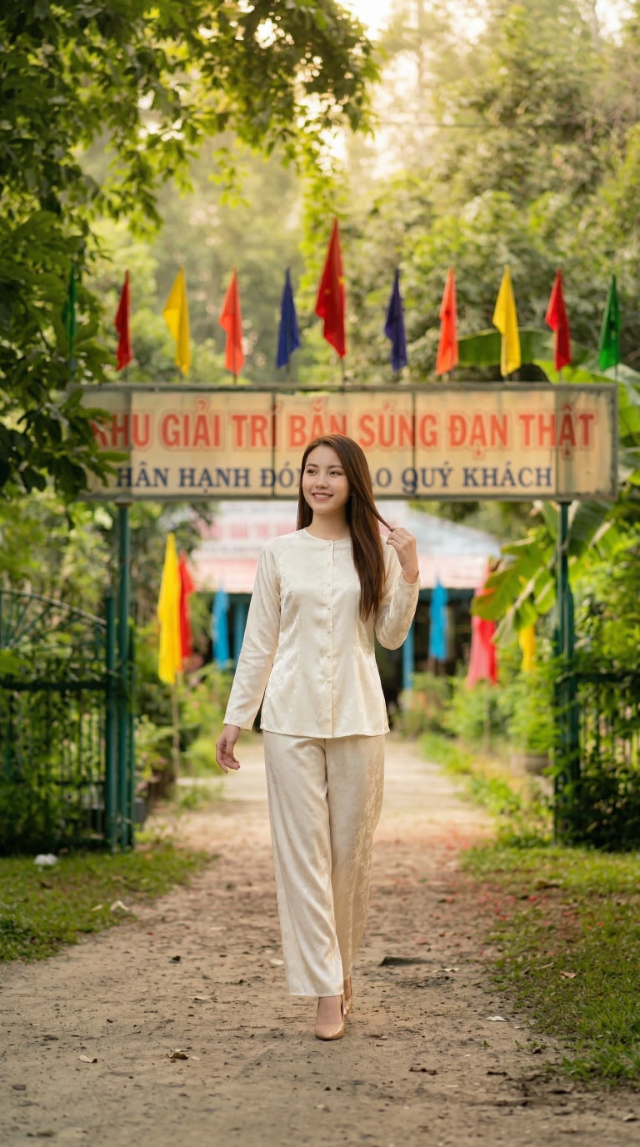 Đường vào khu giải trí đồi Tức Dụp rợp bóng cây