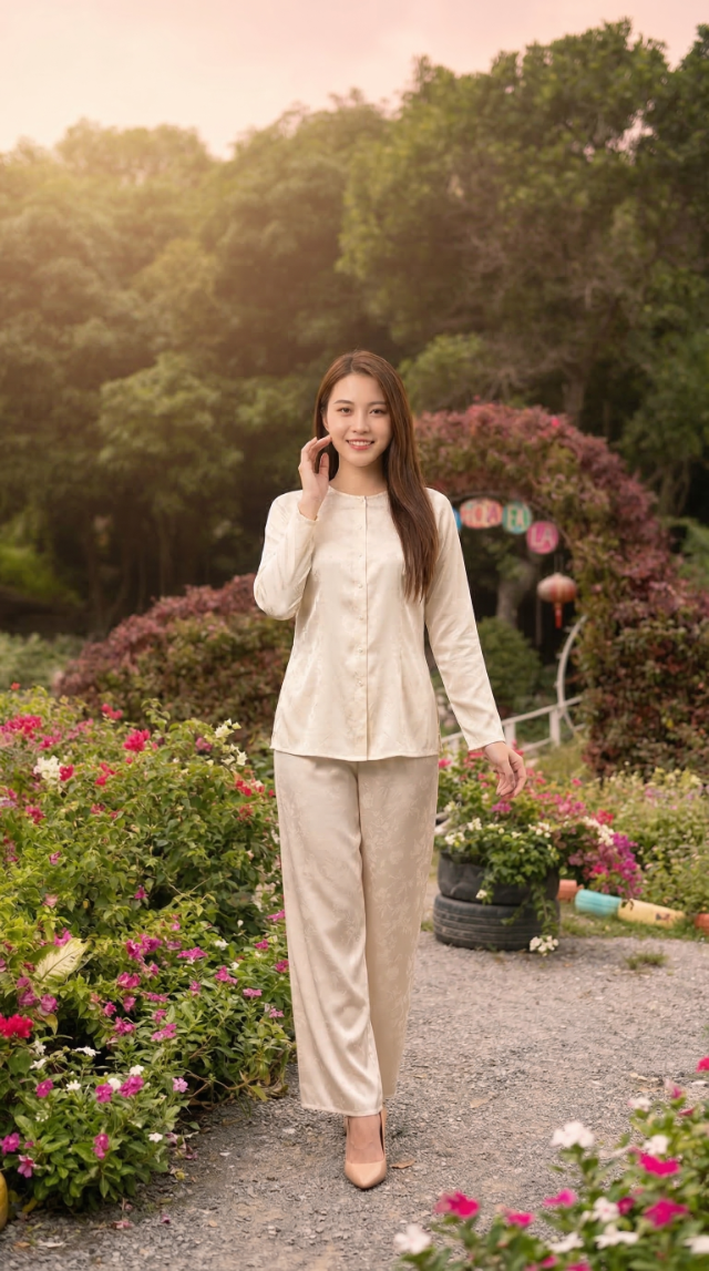 Khuôn viên vườn hoa rực rỡ tại đồi Tức Dụp