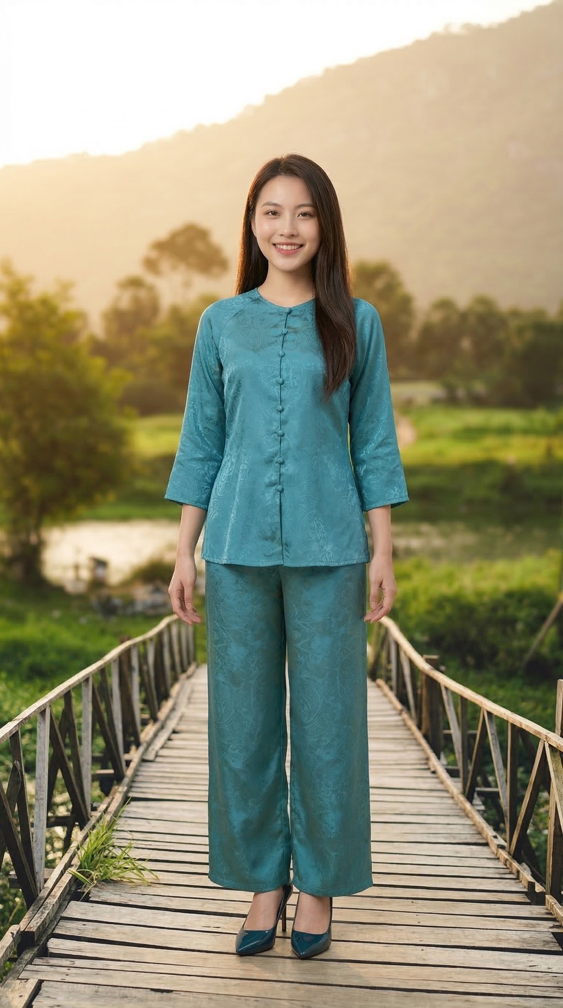 Vẻ đẹp mộc mạc của cầu gỗ tại Hồ Ô Thum