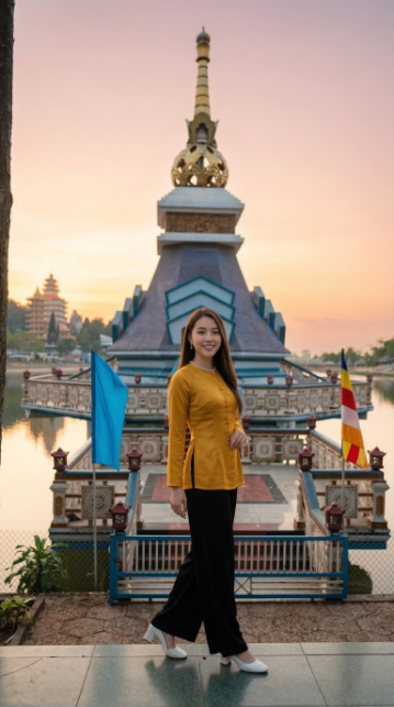Công trình đền tháp nổi trên hồ
