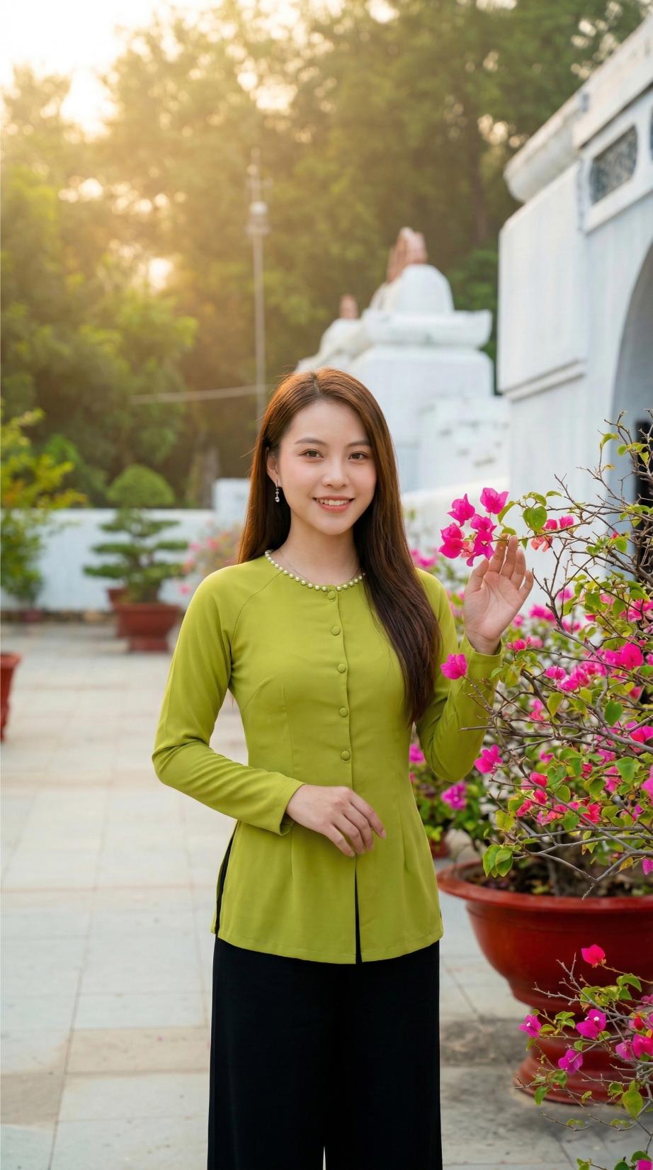 Góc nghiêng thần thánh bên hoa giấy