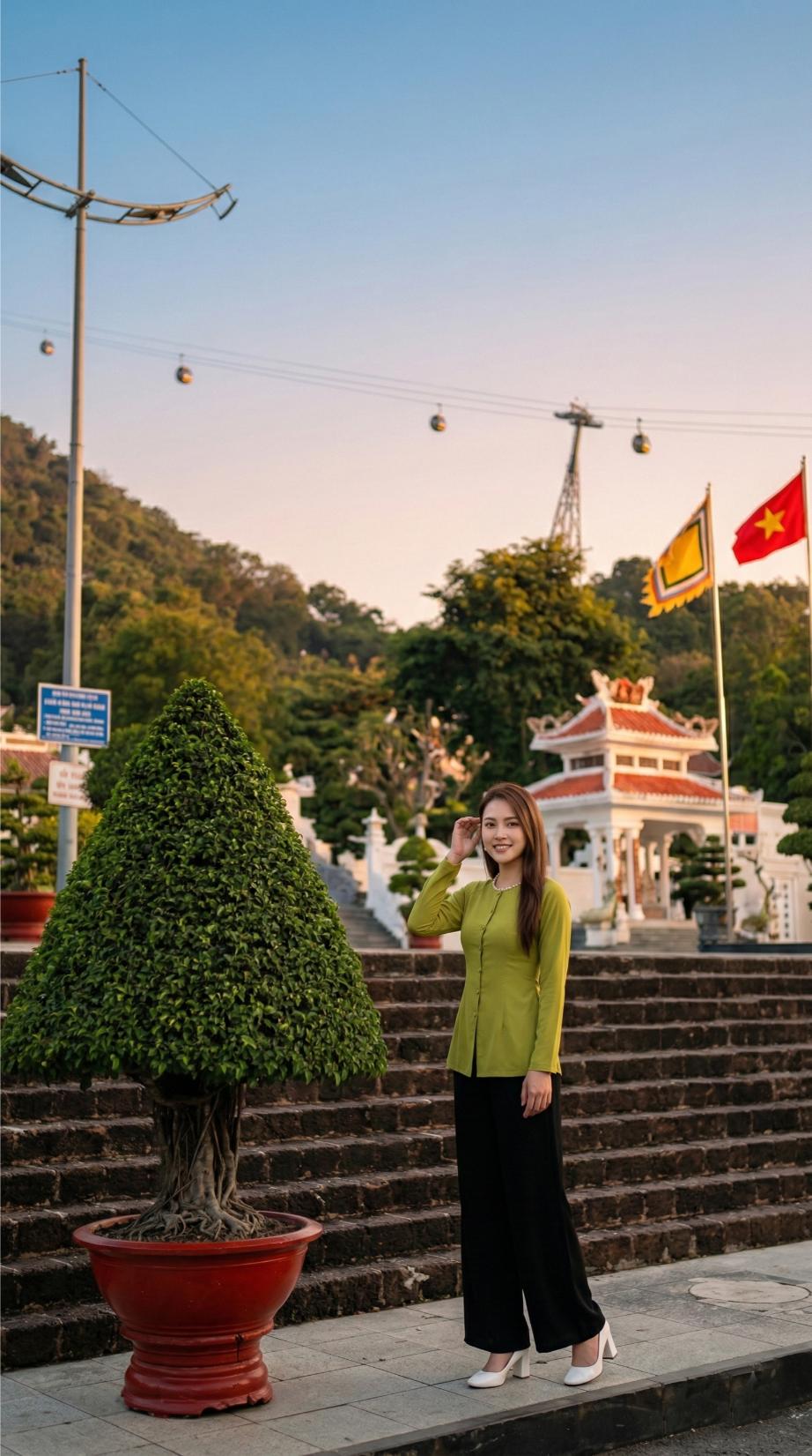 Bối cảnh lăng thoại ngọc hầu nhìn thấy cáp treo núi Sam