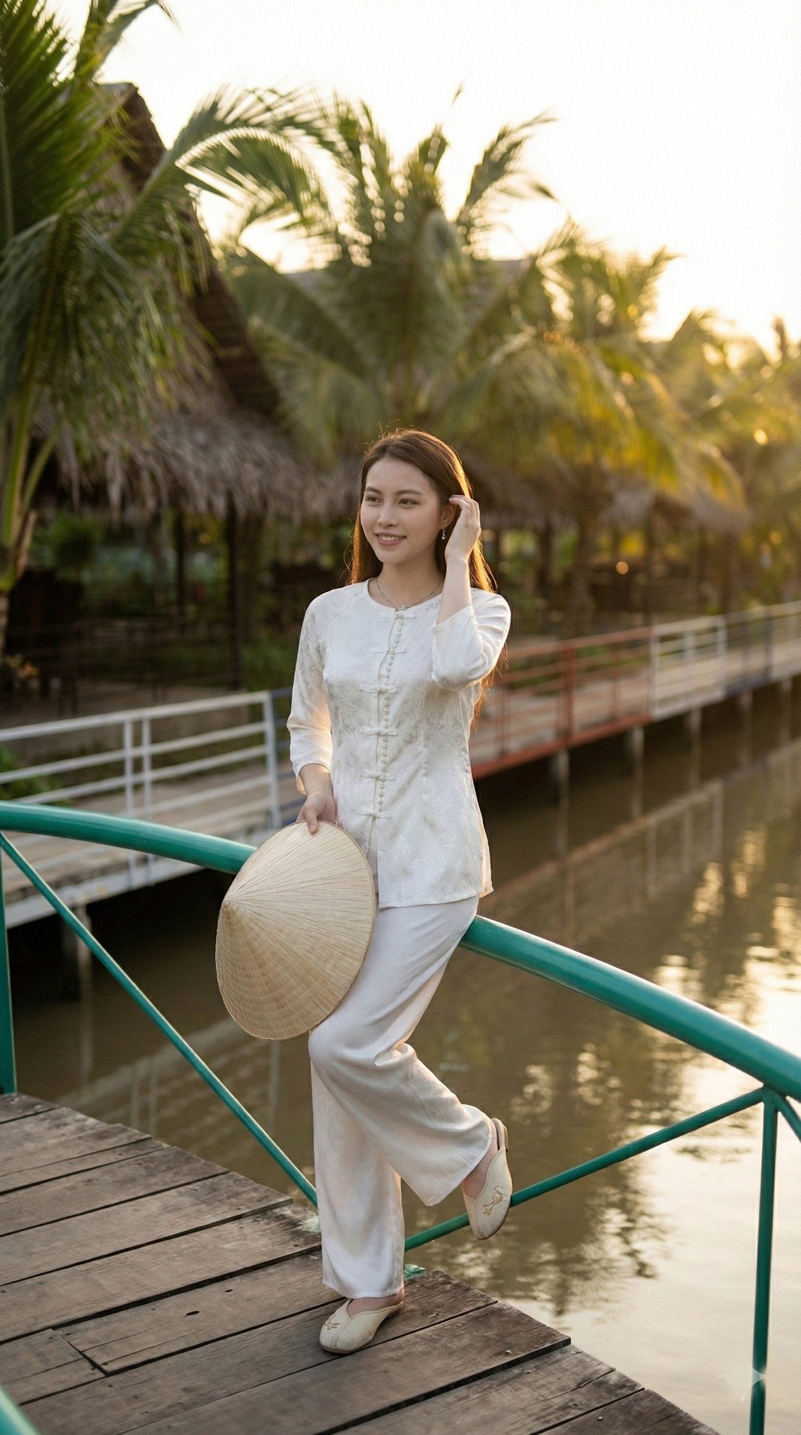 Chụp ảnh áo bà ba tại Lung Cột Cầu