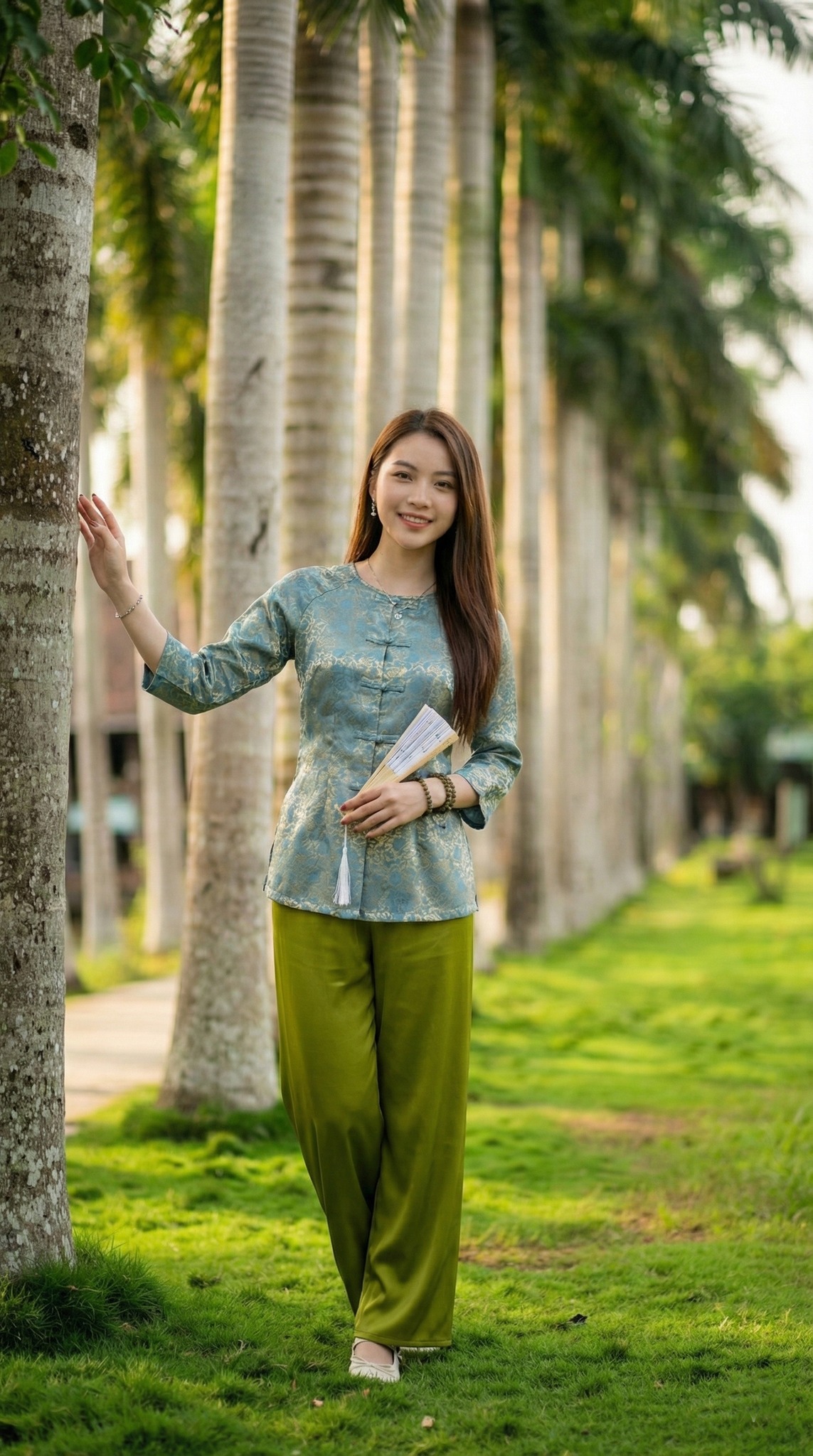 Hàng cau vua thẳng tắp tại Mỹ Khánh