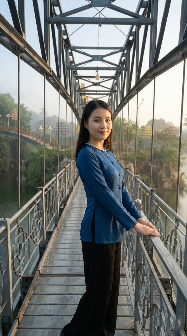 Cầu sắt vòm thép tại Khu du lịch Núi Sập