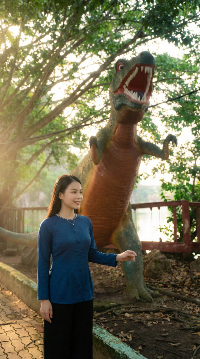 Mô hình khủng long tại Khu du lịch Núi Sập