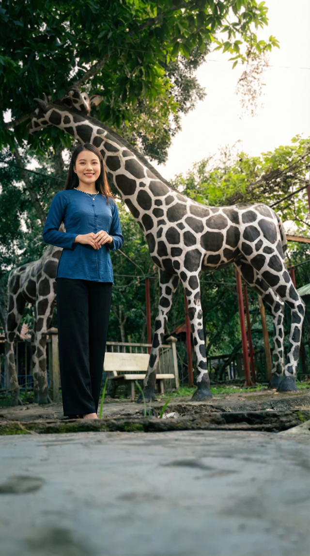 Mô hình hươu cao cổ giữa thiên nhiên