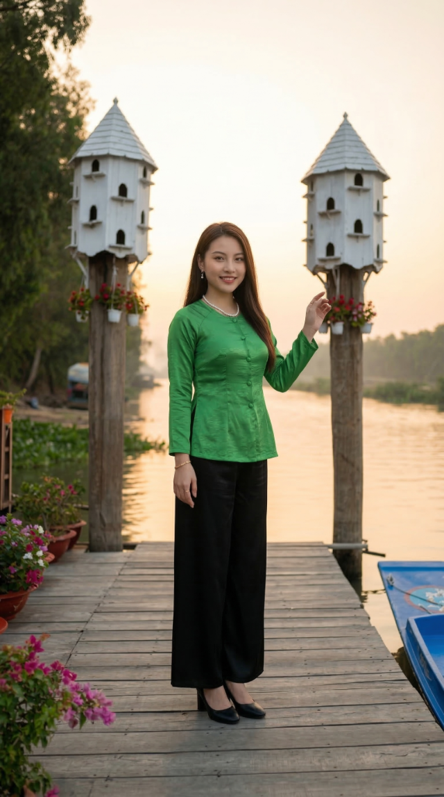 Ráng chiều trên bến thuyền Rừng Tràm Trà Sư