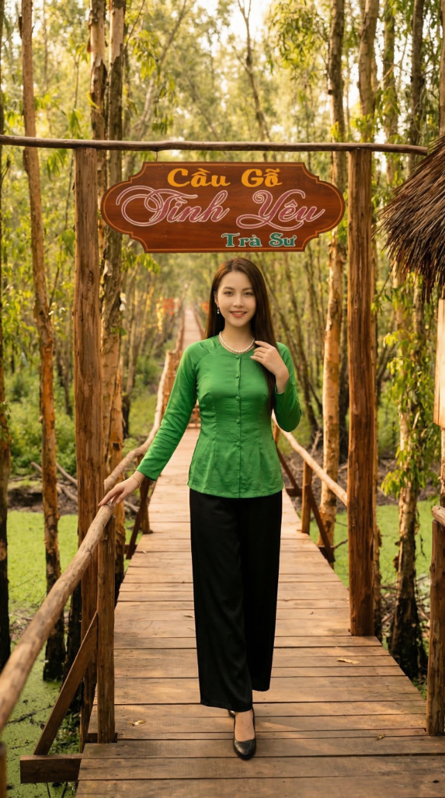 Biển hiệu Cầu Gỗ Tình Yêu Trà Sư