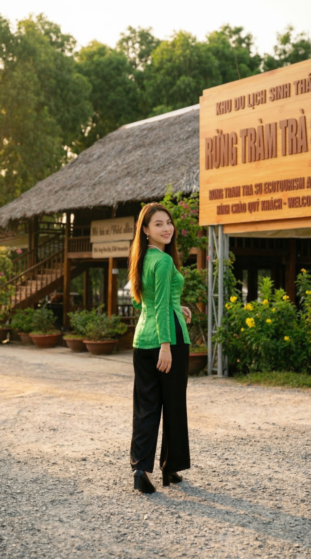 Biển hiệu Khu du lịch sinh thái Rừng Tràm Trà Sư