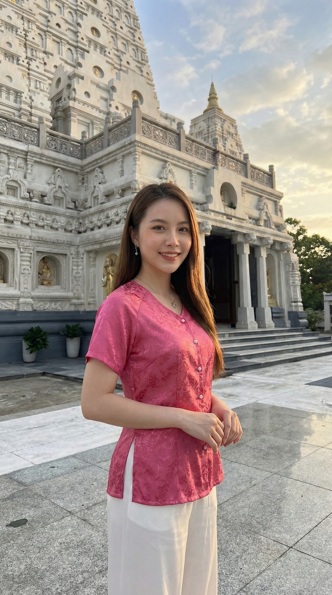 Cận cảnh tháp Đại Giác màu trắng nguy nga