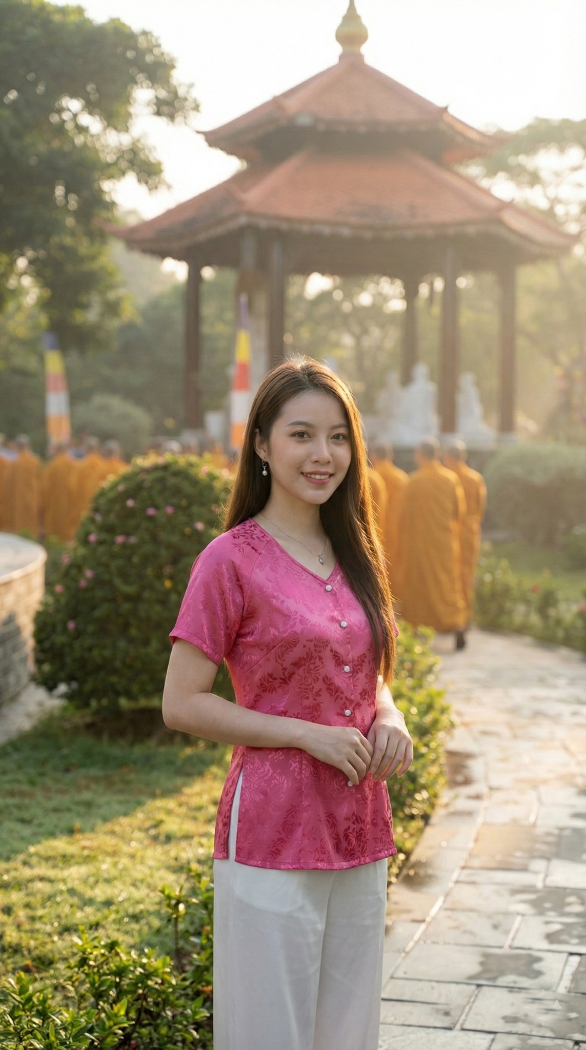 Nụ cười rạng rỡ trong nắng