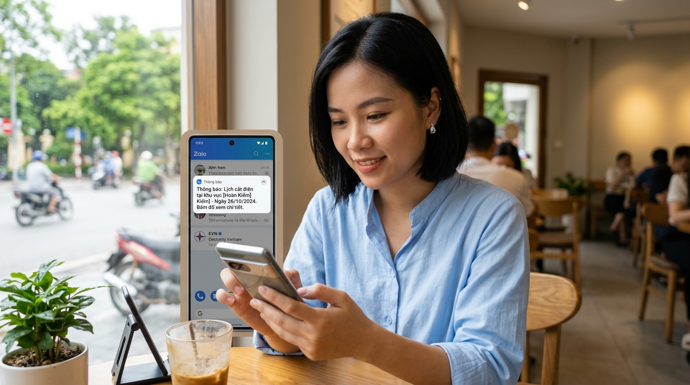 Hướng dẫn tra cứu lịch cúp điện Trà Vinh qua ứng dụng Zalo