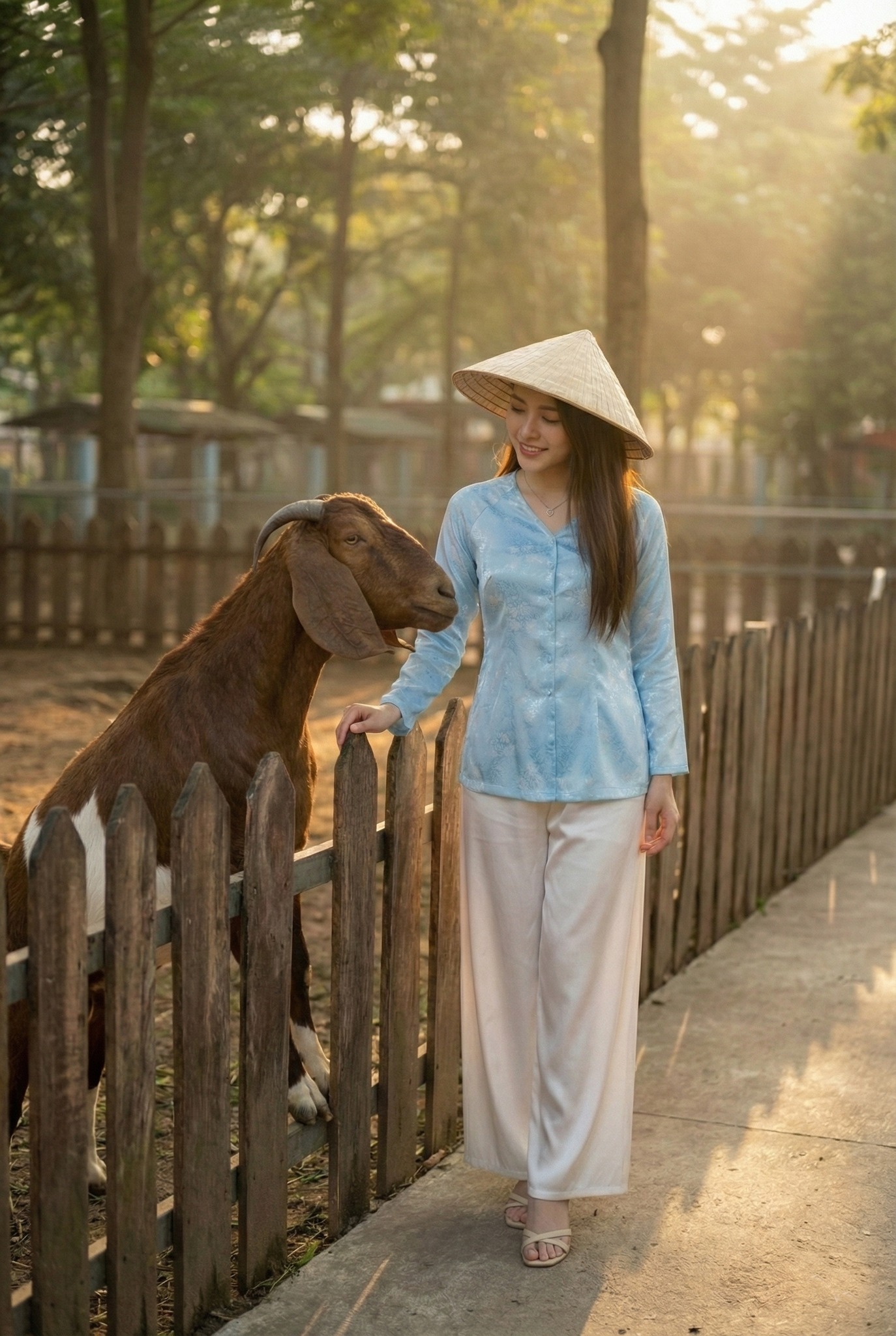 Tương tác với chú dê thân thiện