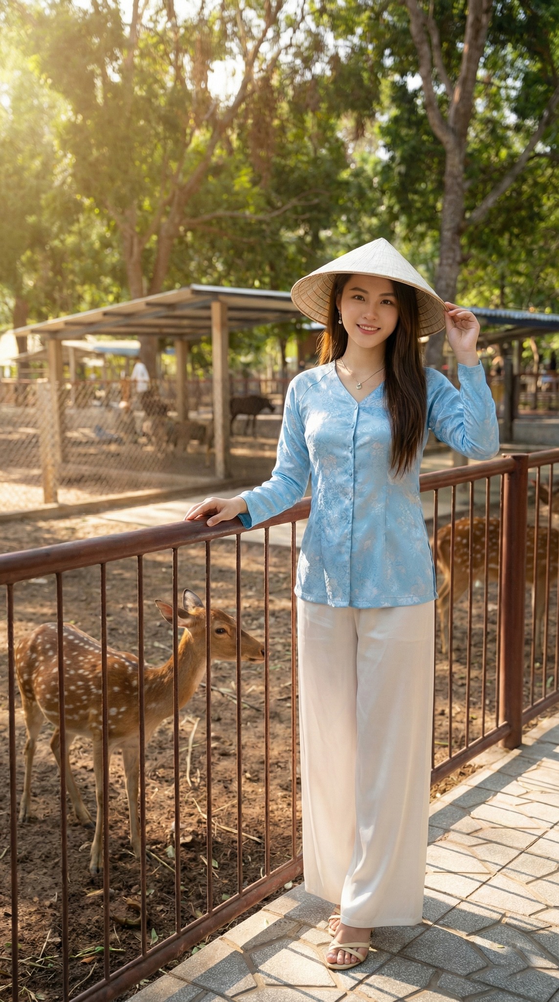 Chụp ảnh cùng đàn hươu sao