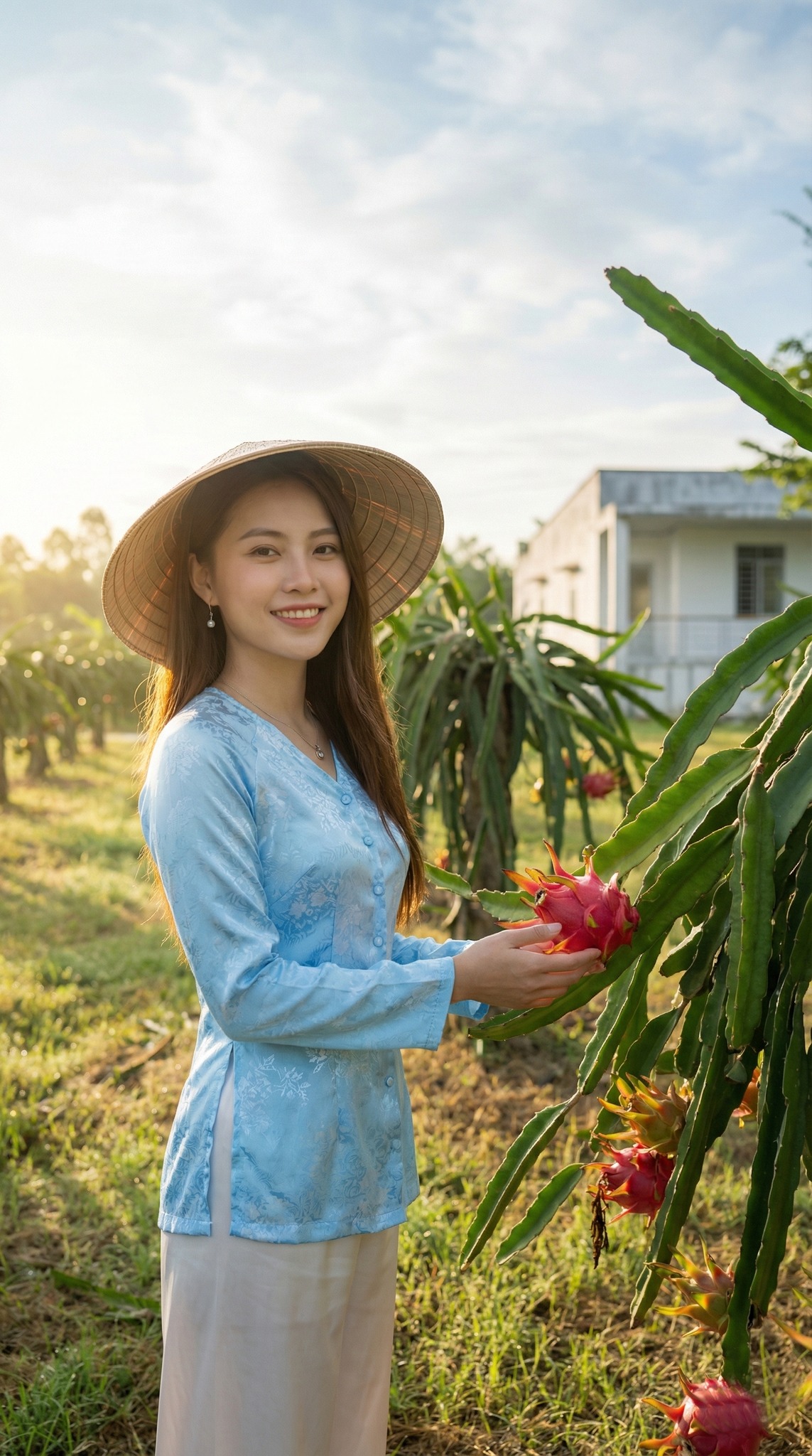 Vườn thanh long Bình Thuận tại Tiền Giang