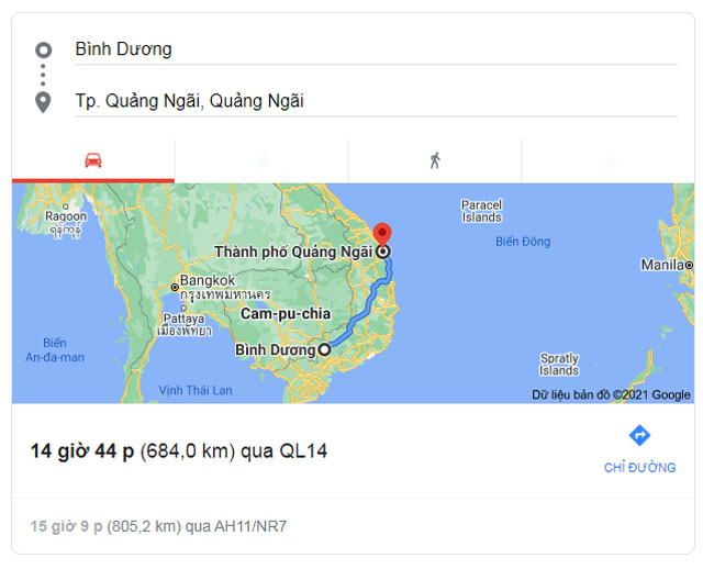 Từ Bình Dương đi Quãng Ngãi bao nhiêu km