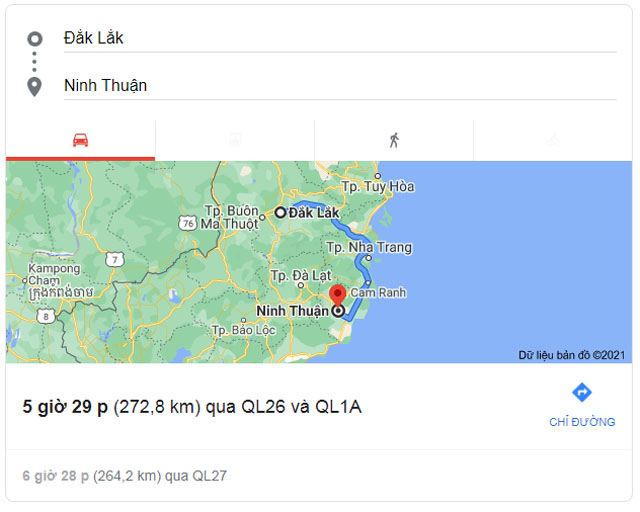 Từ Buôn Ma Thuột Đắk Lắk đi Phan Rang Ninh Thuận bao nhiêu km