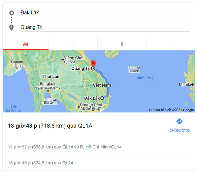 Từ Buôn Ma Thuột Đắk Lắk đi Đông Hà Quảng Trị bao nhiêu km