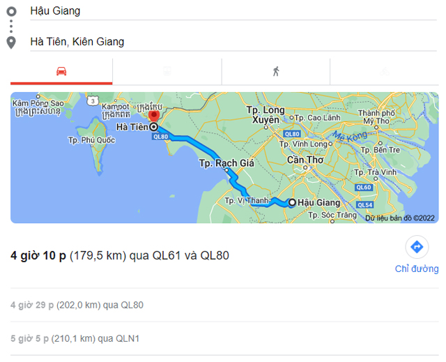 Từ Hậu Giang đi Trần Đề Sóc Trăng bao nhiêu km