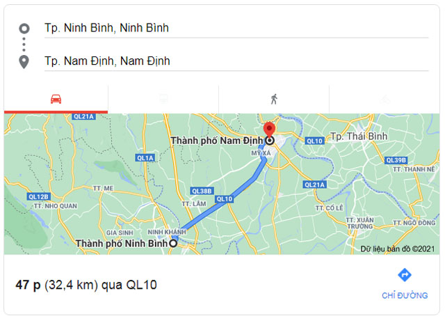 Từ Ninh Bình đi Nam Định bao nhiêu km