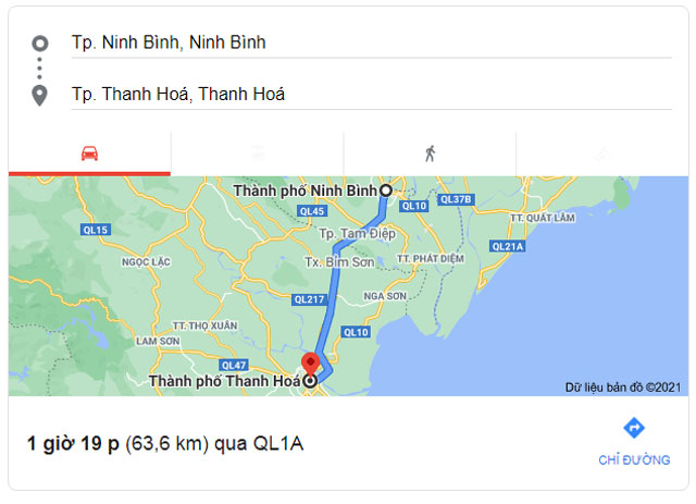Từ Ninh Bình đi Thanh Hóa bao nhiêu km